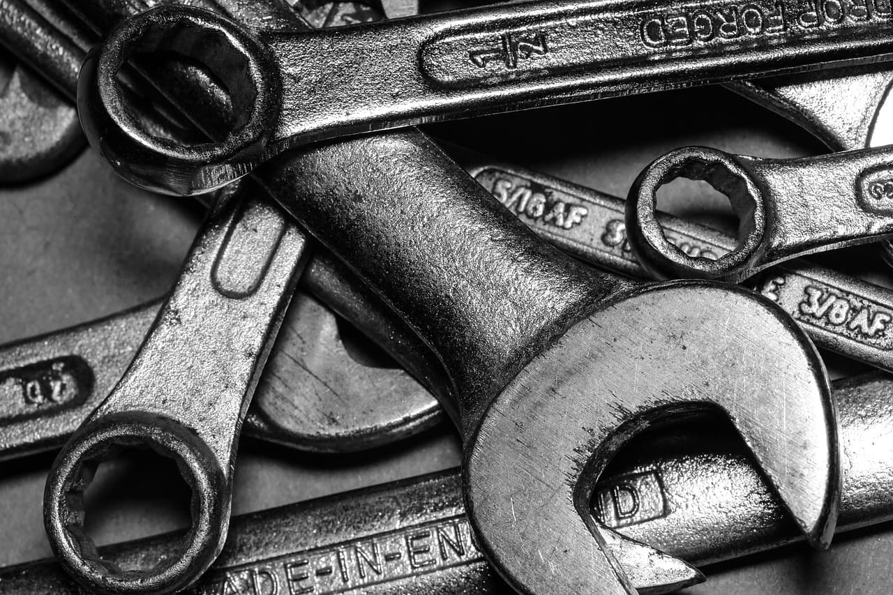 A pile of well-used spanners